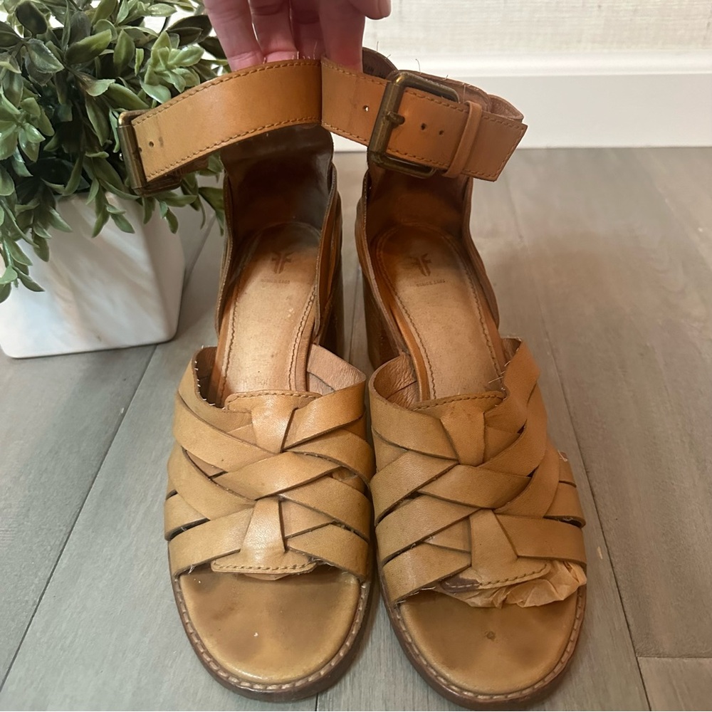Frye Bianca Huarache Sandals Tan Women’s 7.5 - Picture 6 of 14